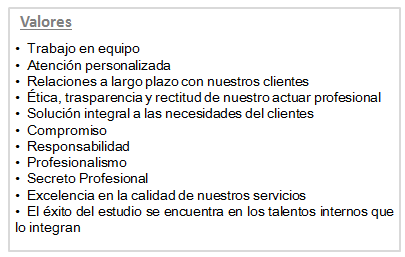 valores 12